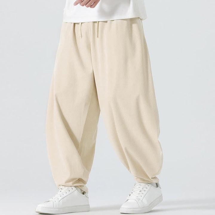 Pantalon harem homme en velours côtelé uni Buddha Stones Fall avec poches - image 11