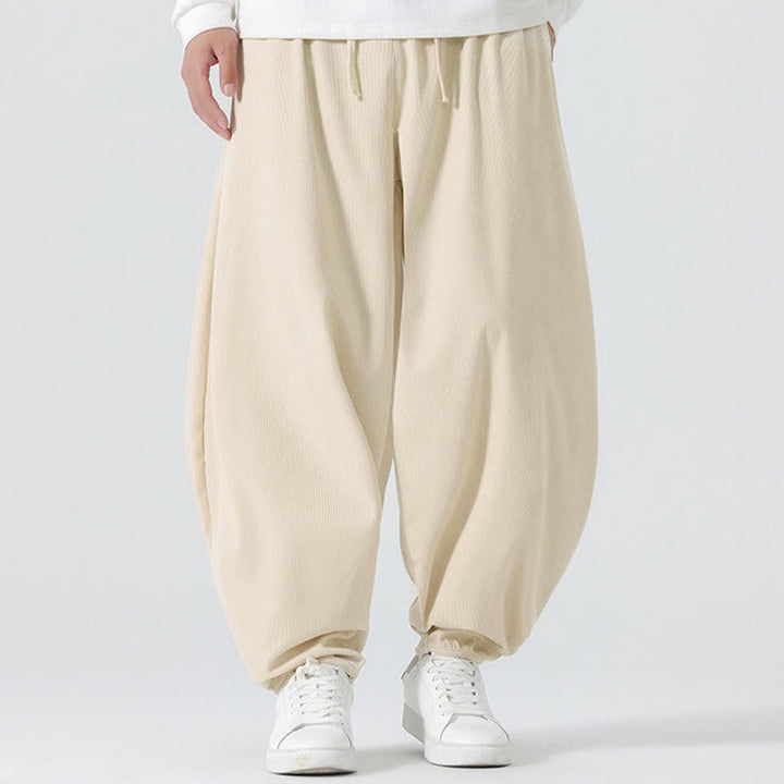 Pantalon harem homme en velours côtelé uni Buddha Stones Fall avec poches - image 14