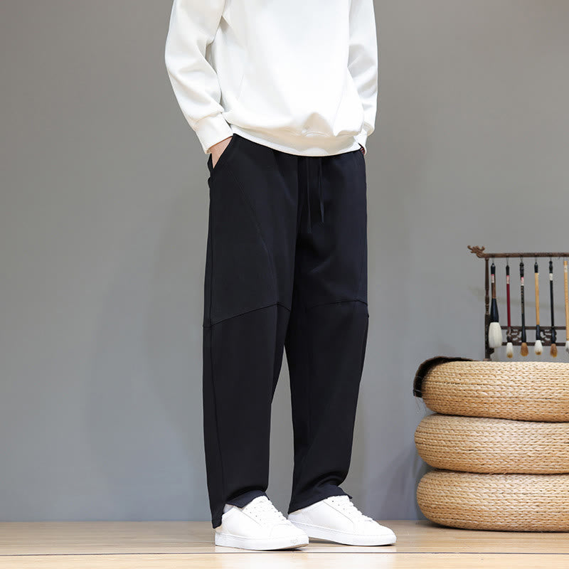 Pantalon d'hiver pour homme en coton et lin doublé polaire, couleur unie, avec poches, Buddha Stones - Noir - US/UK/AU46，EU56 (5XL) - image 11