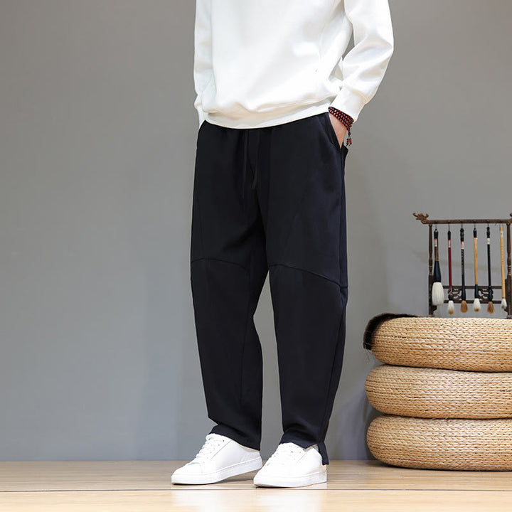 Pantalon d'hiver pour homme en coton et lin doublé polaire, couleur unie, avec poches, Buddha Stones - image 13