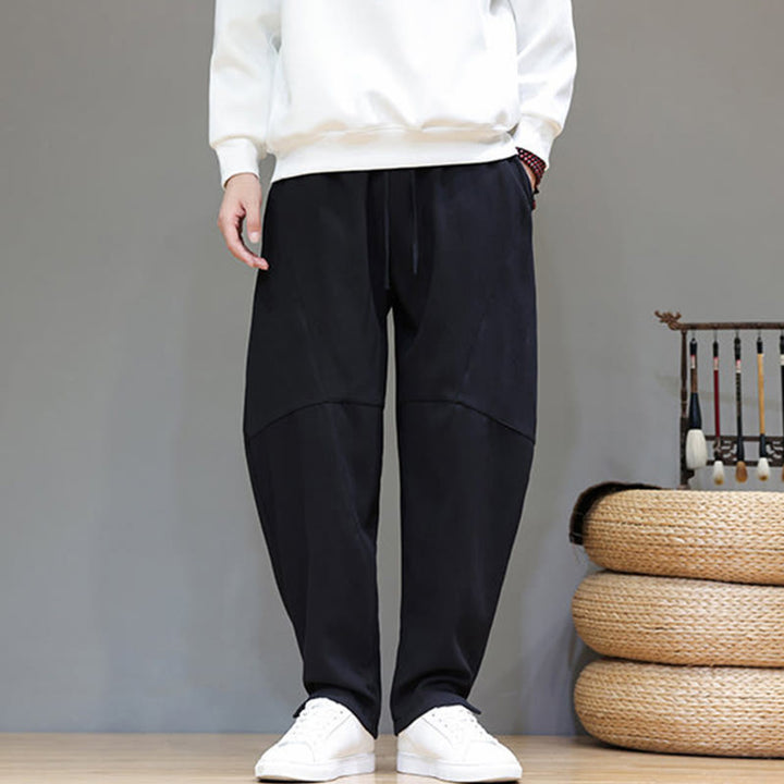 Pantalon d'hiver pour homme en coton et lin doublé polaire, couleur unie, avec poches, Buddha Stones - image 12