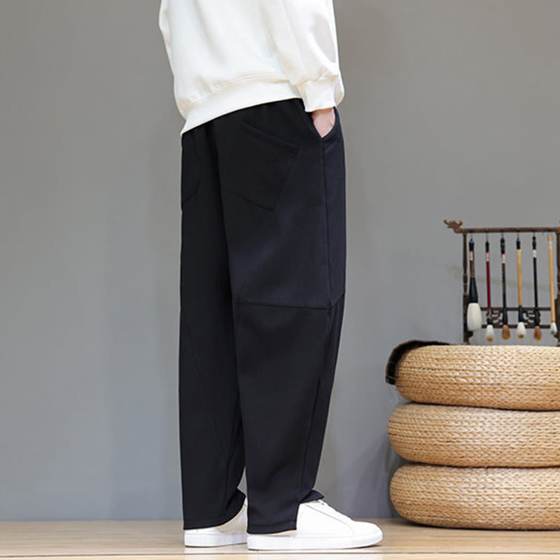 Pantalon d'hiver pour homme en coton et lin doublé polaire, couleur unie, avec poches, Buddha Stones - image 15