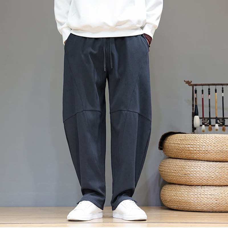Pantalon d'hiver pour homme en coton et lin doublé polaire, couleur unie, avec poches, Buddha Stones - image 10
