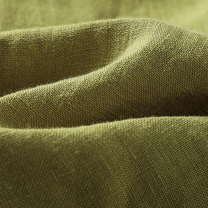 Chemise à manches longues pour femme, motif Buddha Stones, kaki foncé, col montant et demi-boutons - image 11