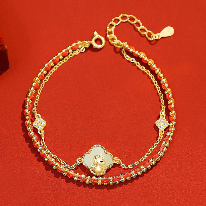 Bracelet de confiance en argent sterling 925 avec Buddha Stones et jade Hetian, agate rouge, année du cheval - Jade Hetian (Tour de poignet : 14-18 cm) - image 9