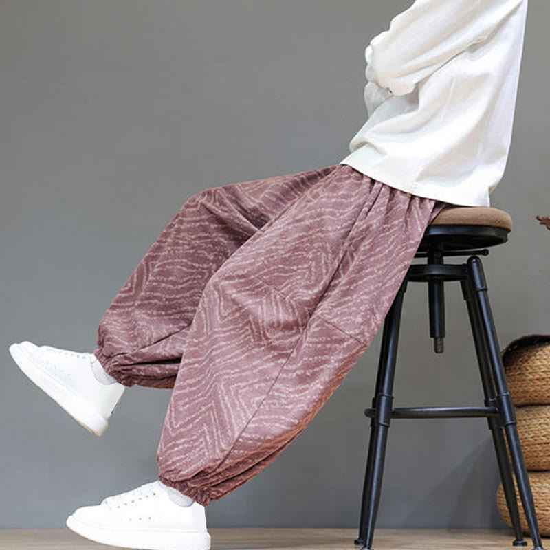 Pantalon harem pour homme en velours côtelé de coton et lin, motif Buddha Stones, cordon de serrage, poches - image 28