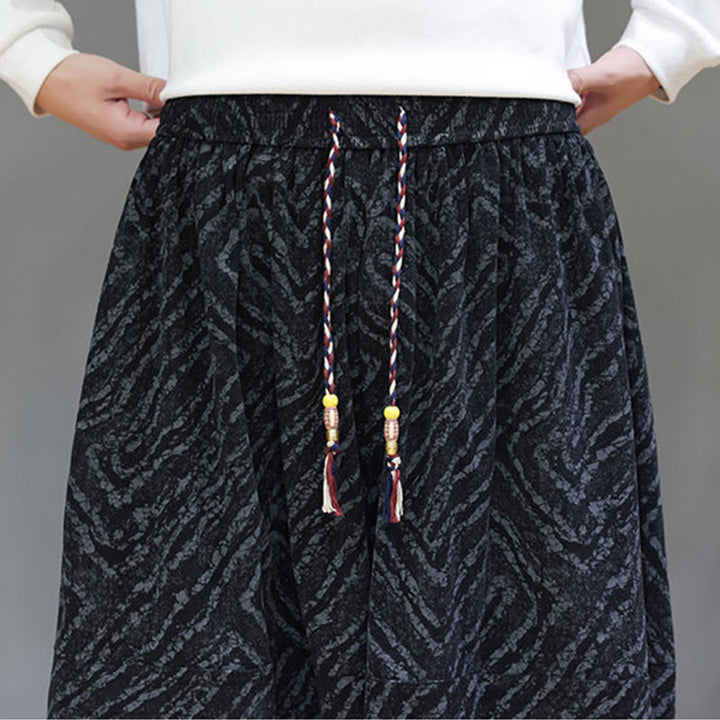 Pantalon harem pour homme en velours côtelé de coton et lin, motif Buddha Stones, cordon de serrage, poches - image 19