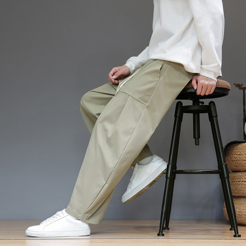 Pantalon harem court pour homme en coton pur couleur automne Buddha Stones avec poches - image 8