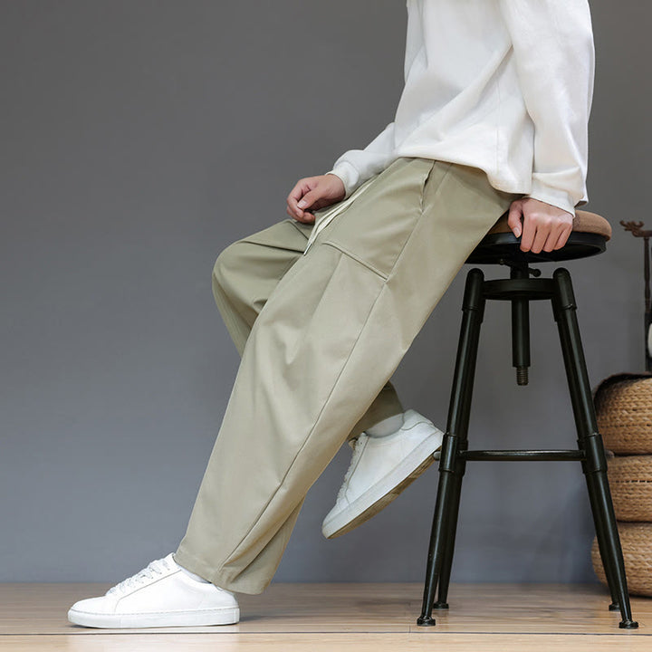 Pantalon harem court pour homme en coton pur couleur automne Buddha Stones avec poches - image 8