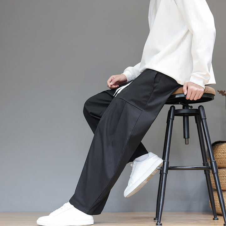 Pantalon harem court pour homme en coton pur couleur automne Buddha Stones avec poches - image 29