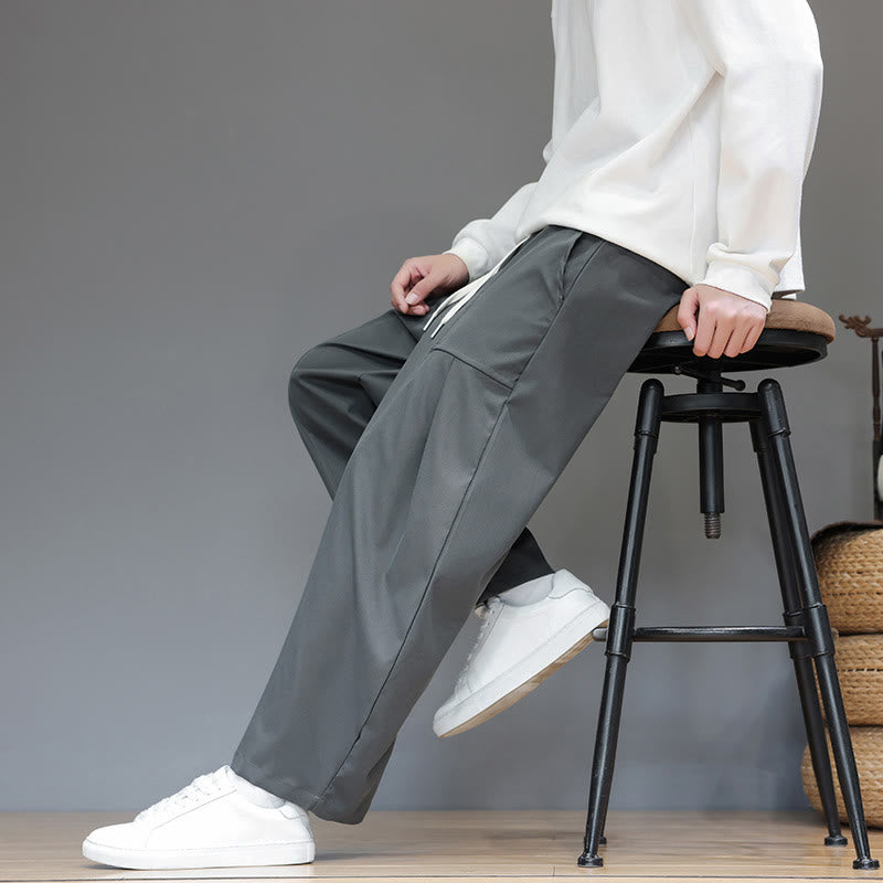 Pantalon harem court pour homme en coton pur couleur automne Buddha Stones avec poches - image 17