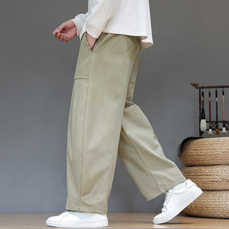 Pantalon harem court pour homme en coton pur couleur automne Buddha Stones avec poches - image 6