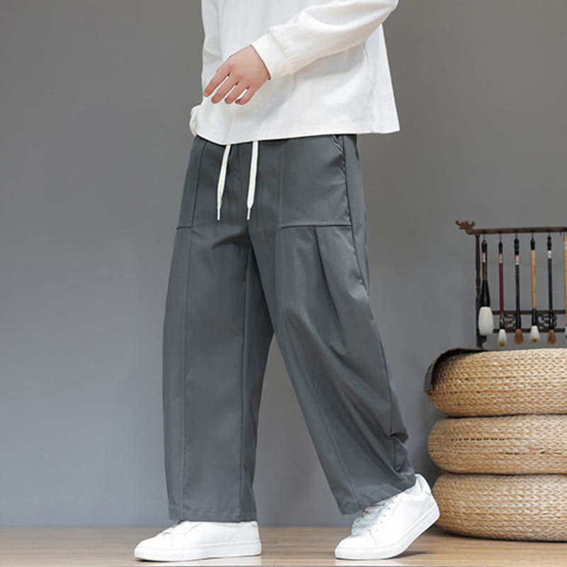 Pantalon harem court pour homme en coton pur couleur automne Buddha Stones avec poches - image 10