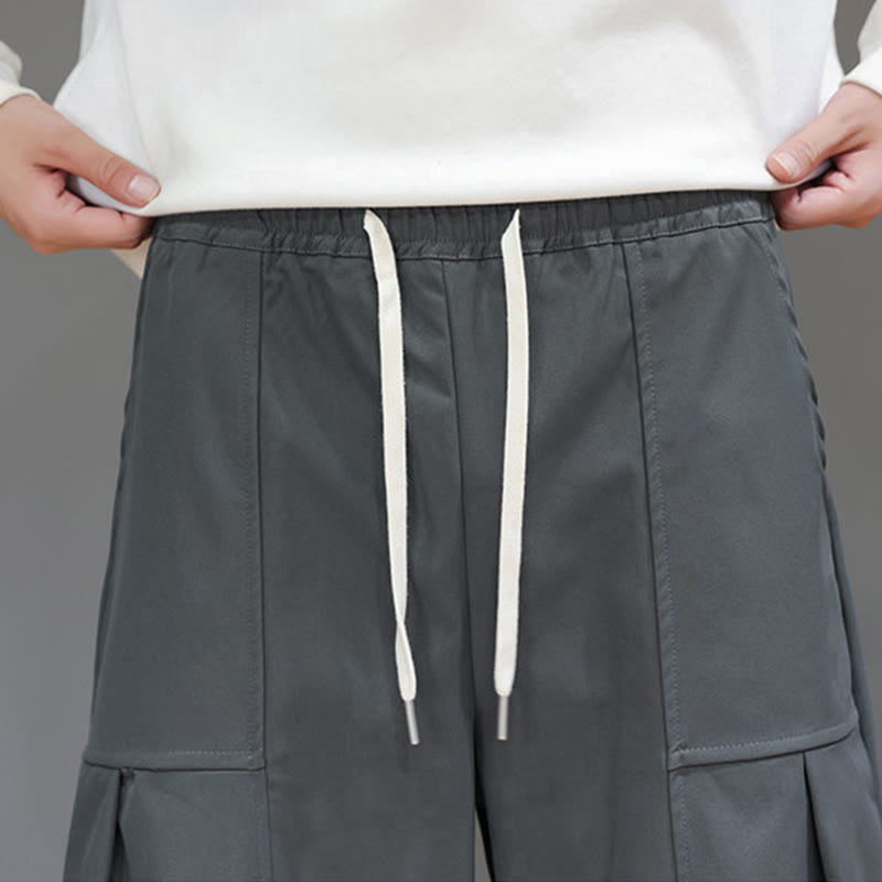 Pantalon harem court pour homme en coton pur couleur automne Buddha Stones avec poches - image 18