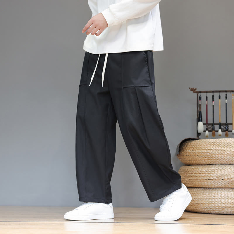 Pantalon harem court pour homme en coton pur couleur automne Buddha Stones avec poches - image 23