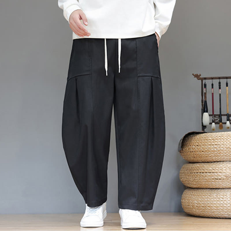 Pantalon harem court pour homme en coton pur couleur automne Buddha Stones avec poches - image 27