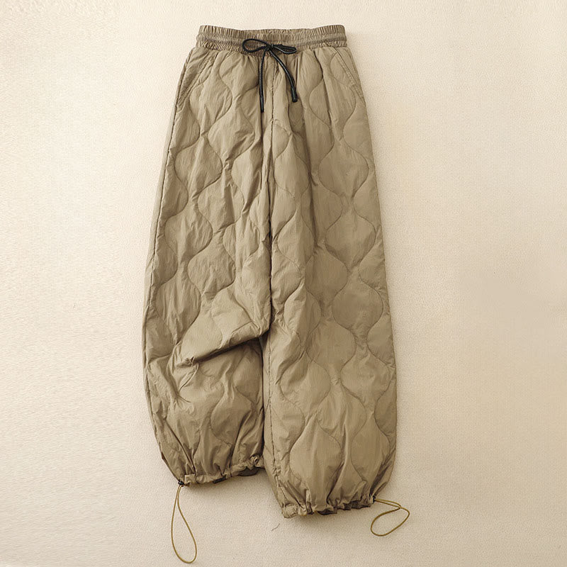 Pantalon d'hiver chaud pour femme, longueur cheville, avec poches, motif lignes courbes et Buddha Stones - Tanné - US6, UK/AU10, EU38 (2XL) - image 0