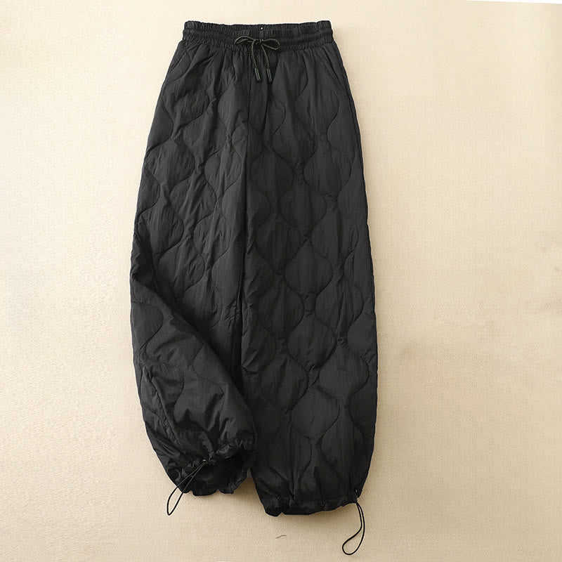 Pantalon d'hiver chaud pour femme, longueur cheville, avec poches, motif lignes courbes et Buddha Stones - Noir - US6, UK/AU10, EU38 (2XL) - image 8