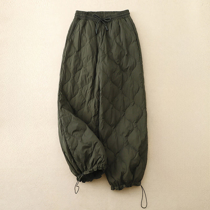 Pantalon d'hiver chaud pour femme, longueur cheville, avec poches, motif lignes courbes et Buddha Stones - Vert olive foncé - US8-10，UK/AU12-14，EU40-42 (2XL) - image 13