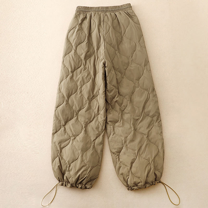 Pantalon d'hiver chaud pour femme, longueur cheville, avec poches, motif lignes courbes et Buddha Stones - image 1