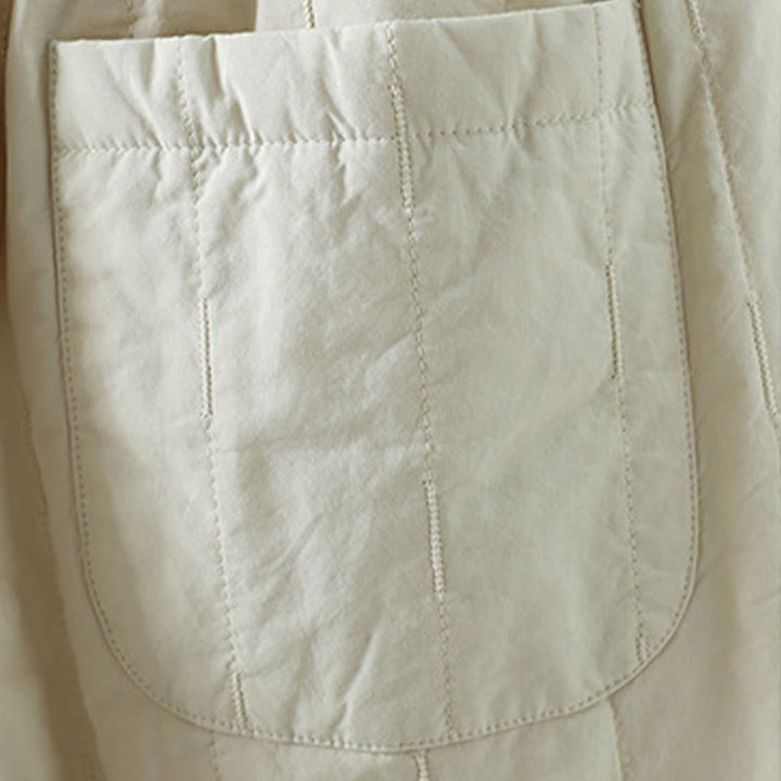 Pantalon harem femme en coton à rayures droites et motifs de Buddha Stones, avec poches - image 18