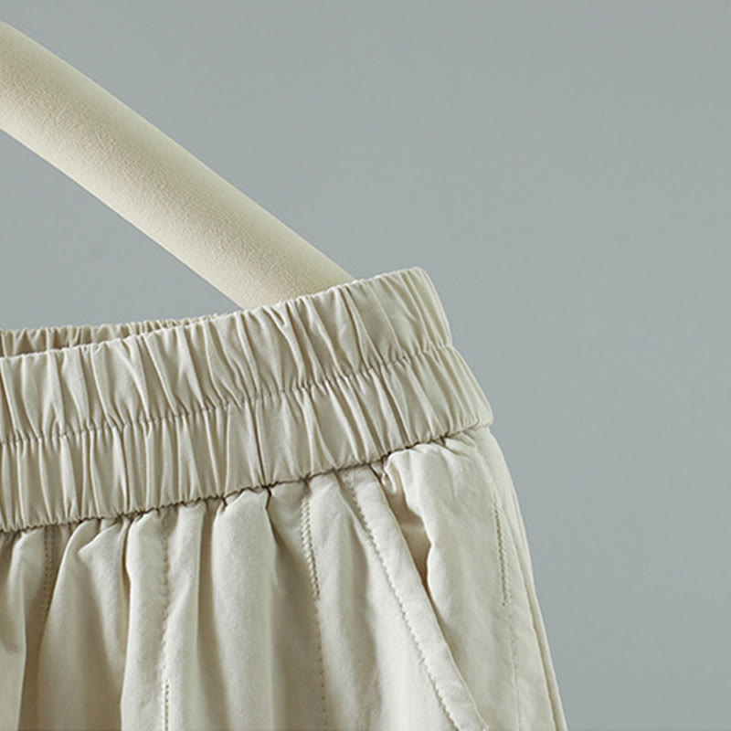 Pantalon harem pour femme avec poches, en coton doublé polaire, à rayures droites et motifs de Buddha Stones - image 16