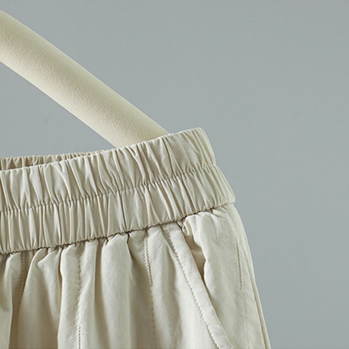 Pantalon harem pour femme avec poches, en coton doublé polaire, à rayures droites et motifs de Buddha Stones - image 16