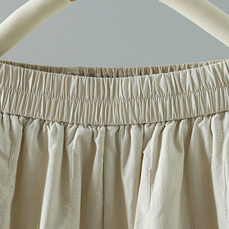 Pantalon harem femme en coton à rayures droites et motifs de Buddha Stones, avec poches - image 14