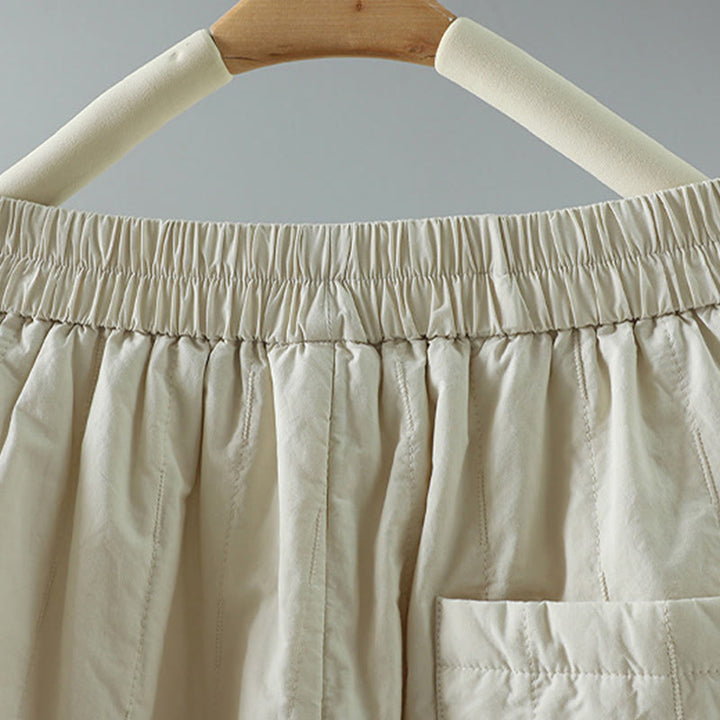 Pantalon harem pour femme avec poches, en coton doublé polaire, à rayures droites et motifs de Buddha Stones - image 15