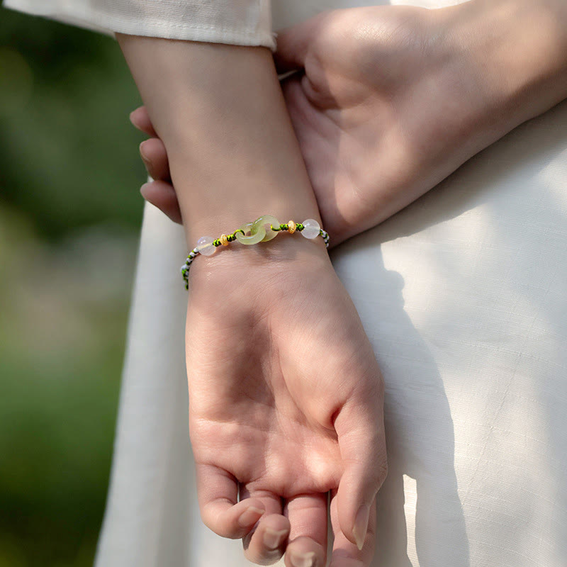 Bracelet de paix en corde tressée avec Buddha Stones et boucle d'amour apaisante - image 2