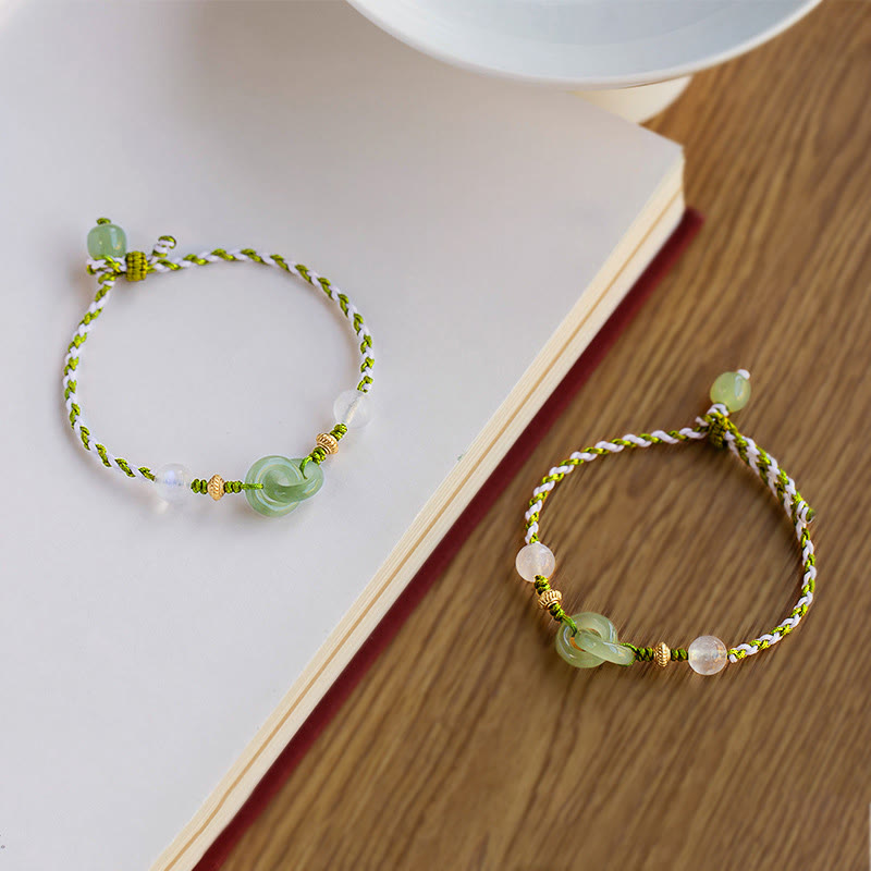 Bracelet de paix en corde tressée avec Buddha Stones et boucle d'amour apaisante - image 1