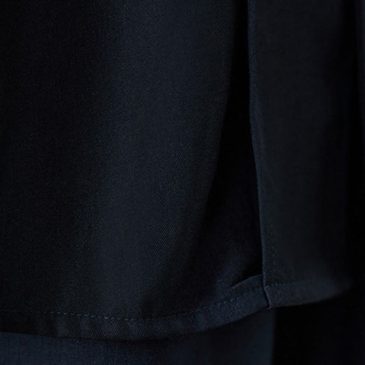 Chemise à manches longues en coton noir uni à revers boutonné Buddha Stones pour femme - image 9