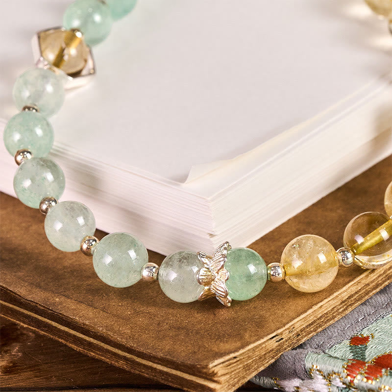 Buddha Stones Quartz Fraise Vert Citrine Porte-clés Apaisant Perles Décoration à Suspendre au Téléphone - image 1