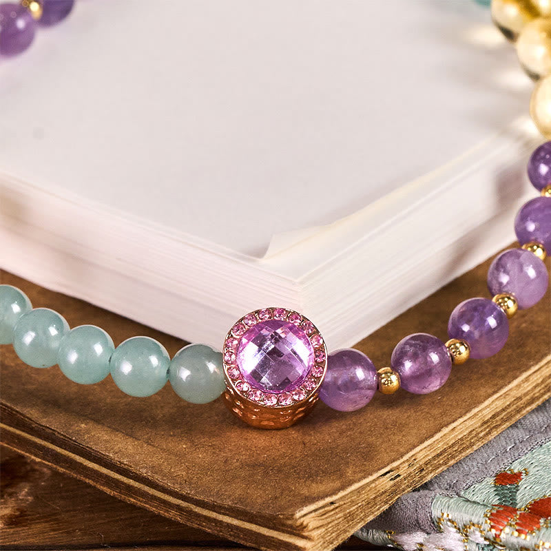 Buddha Stones Améthyste Verte Aventurine Porte-clés Éveil Spirituel Décoration à Accrocher pour Téléphone - image 1