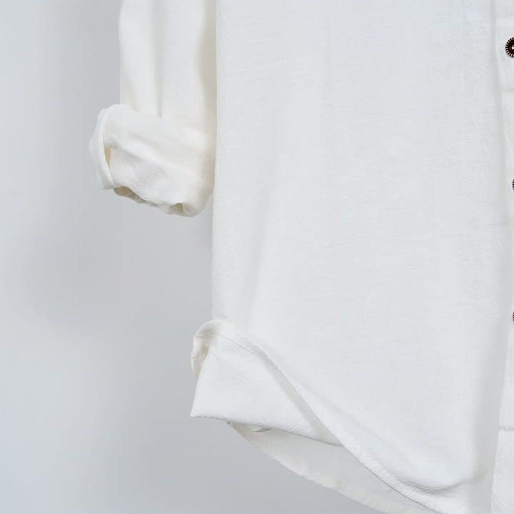 Chemise homme en coton à manches longues, capuche et cordon de serrage, couleur unie , Buddha Stones - image 8