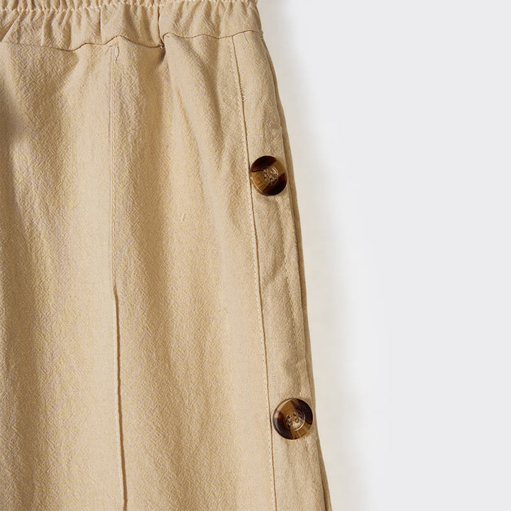 Pantalon en coton uni avec poches et boutons latéraux pour homme Motif Buddha Stones - image 2