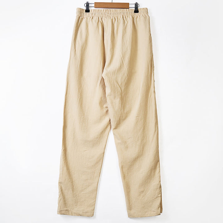 Pantalon en coton uni avec poches et boutons latéraux pour homme Motif Buddha Stones - image 3