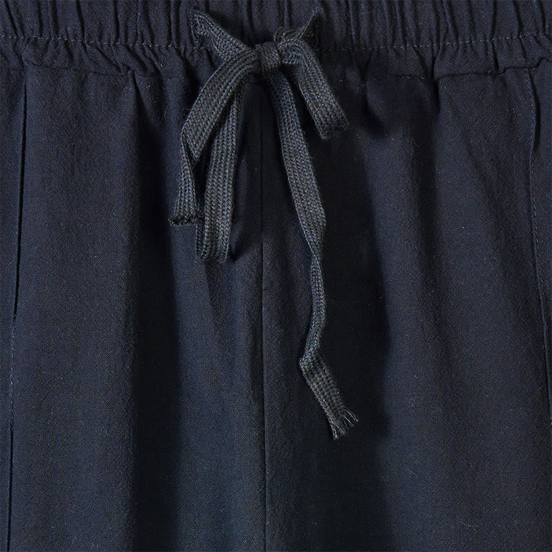 Pantalon en coton uni avec poches et boutons latéraux pour homme Motif Buddha Stones - image 5