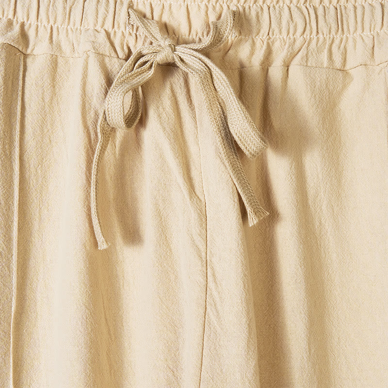 Pantalon en coton uni avec poches et boutons latéraux pour homme Motif Buddha Stones - image 1