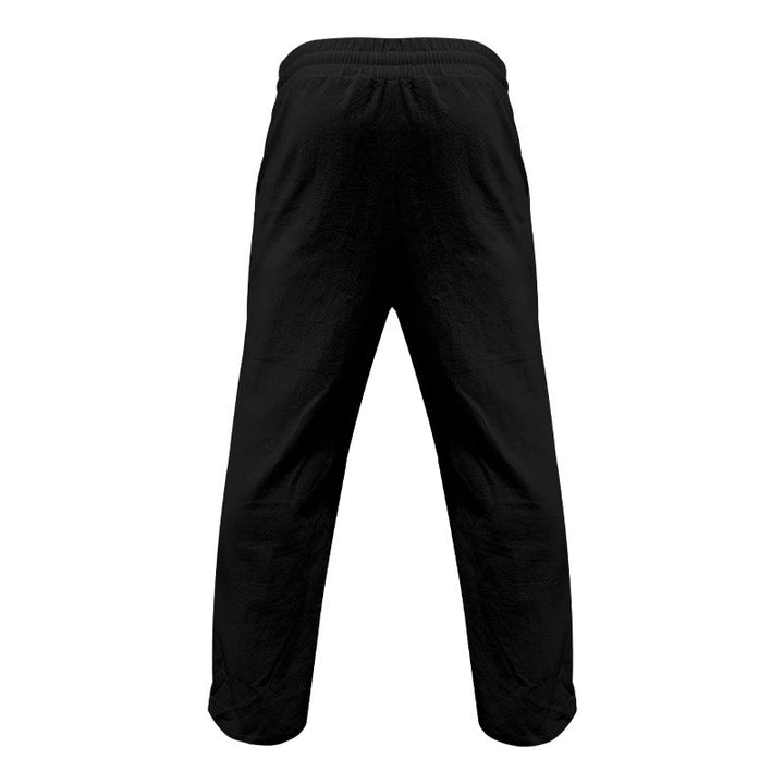 Pantalon décontracté en coton uni avec poches et boutons pour homme Motif Buddha Stones - image 6