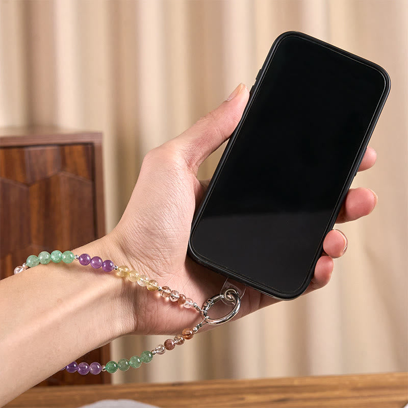 Buddha Stones Fu Charm Porte-clés Super Seven Crystal Growth Décoration à suspendre pour téléphone - image 4