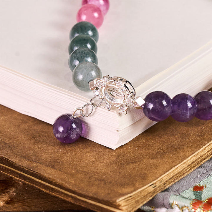 Buddha Stones, 8 mm, améthyste naturelle, porte-clés/décoration pour téléphone portable - image 1