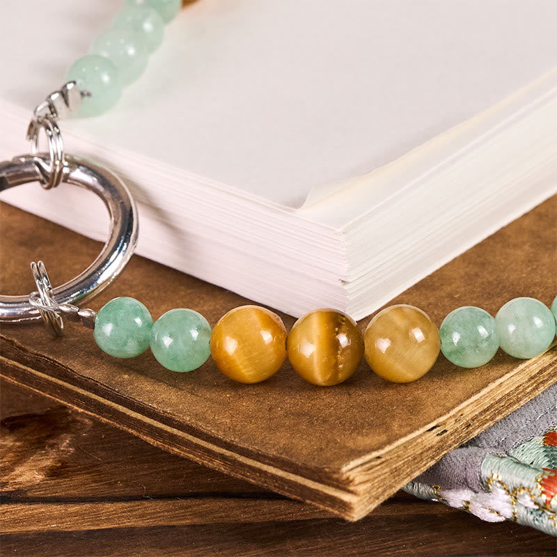 Porte-clés de prospérité en perles de jade et Buddha Stones, décoration à suspendre pour téléphone - image 1