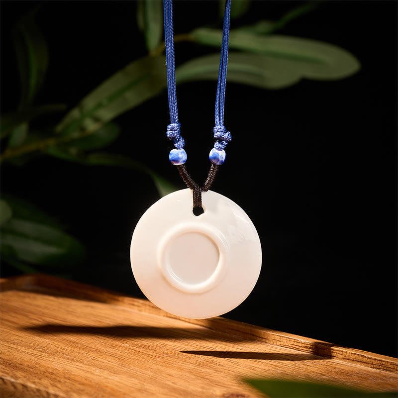 Collier en céramique avec pendentif d'illumination, Buddha Stones, pivoine ethnique, fleurs de pêcher, symbole de lotus - image 20