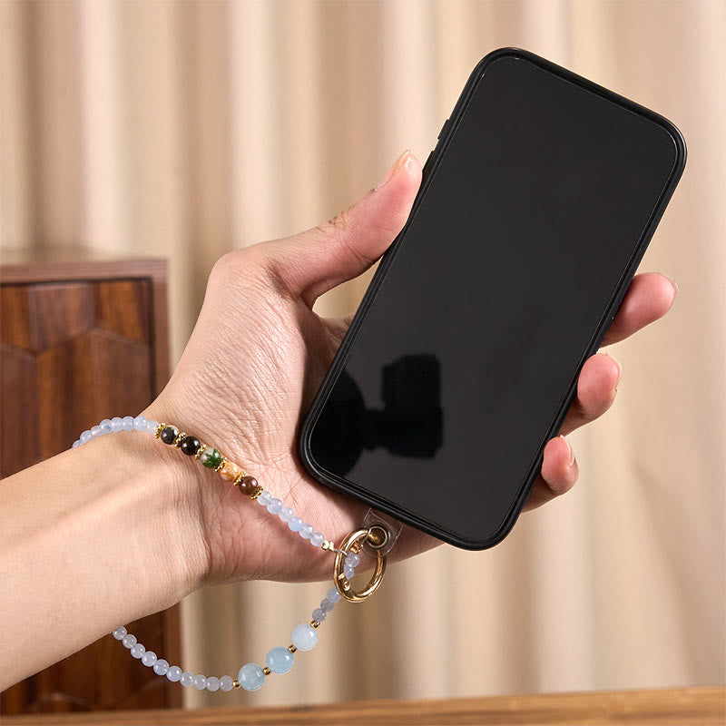 Buddha Stones Fu, calcédoine bleue, porte-clés/décoration pour téléphone, symbole d'équilibre émotionnel, décoration - image 4