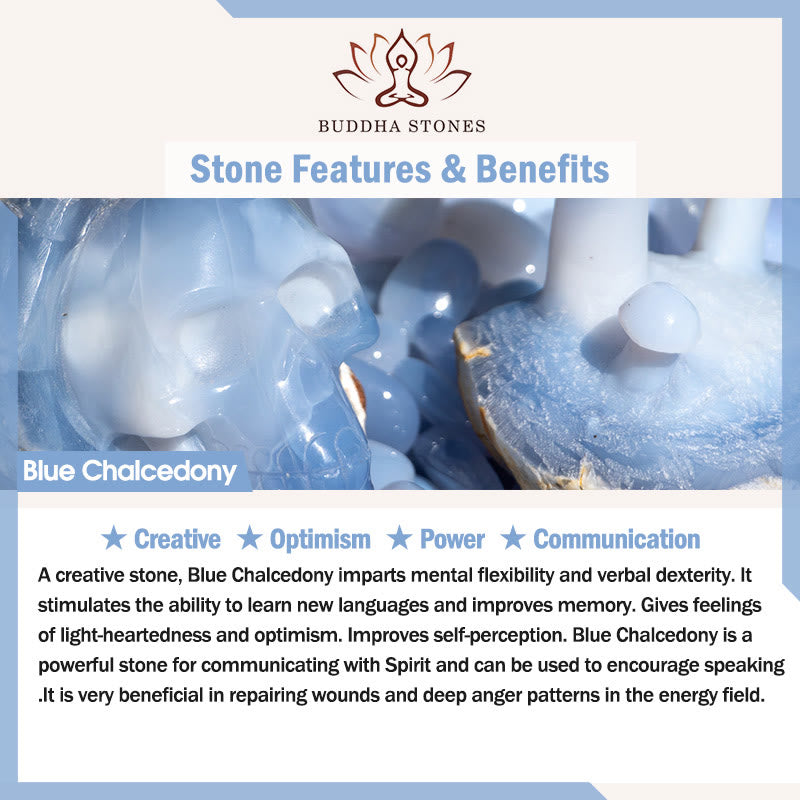 Porte-clés/décoration pour téléphone en perles de calcédoine bleue cristal Super Seven de Buddha Stones - image 8