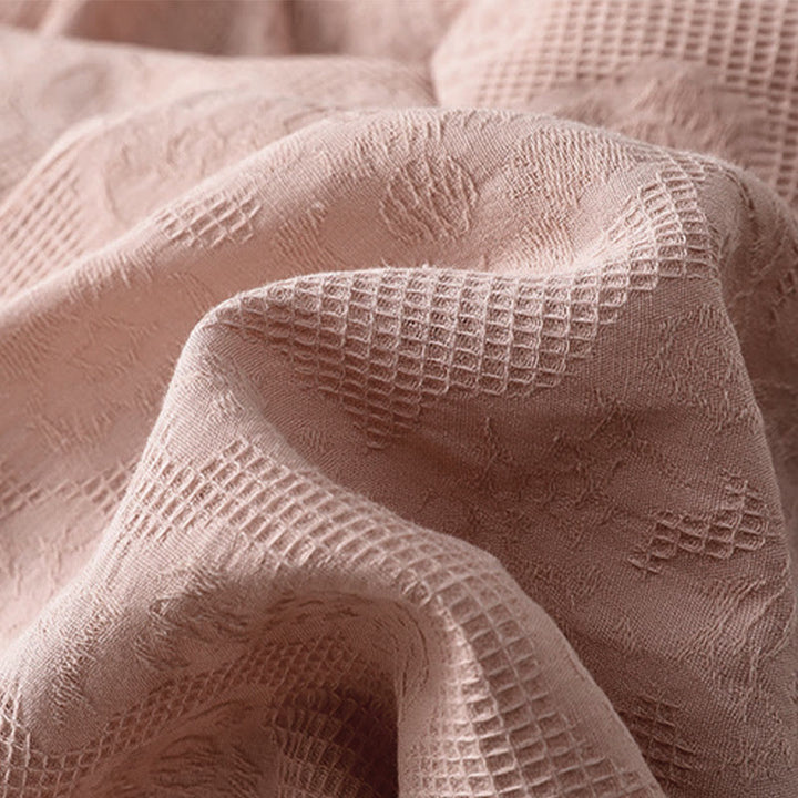 Chemise à manches longues en coton pour femme, motif jacquard à ourlet irrégulier et plis, ornée de Buddha Stones - image 20