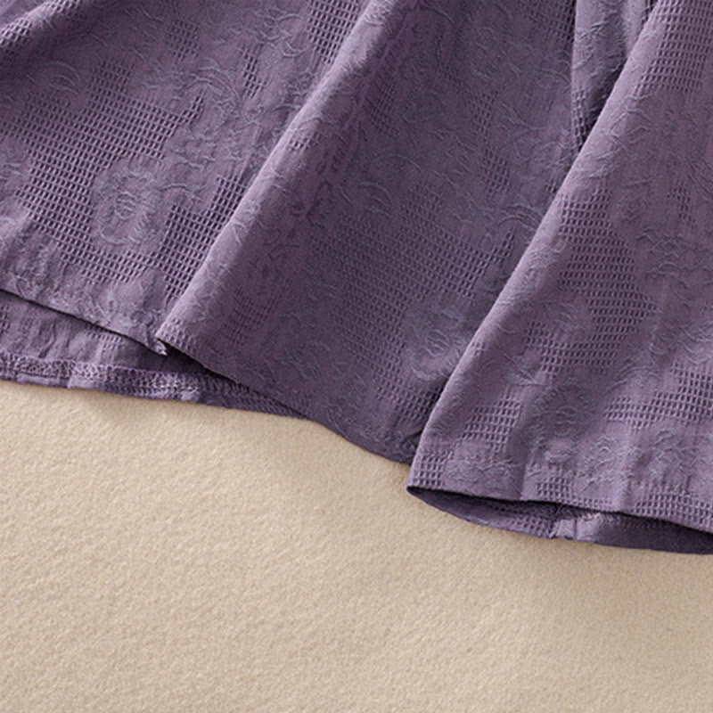 Chemise à manches longues en coton pour femme, brodée de Buddha Stones et au design asymétrique, avec boutons grenouille - image 37