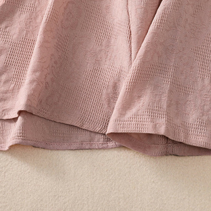 Chemise à manches longues en coton pour femme, brodée de Buddha Stones et au design asymétrique, avec boutons grenouille - image 22