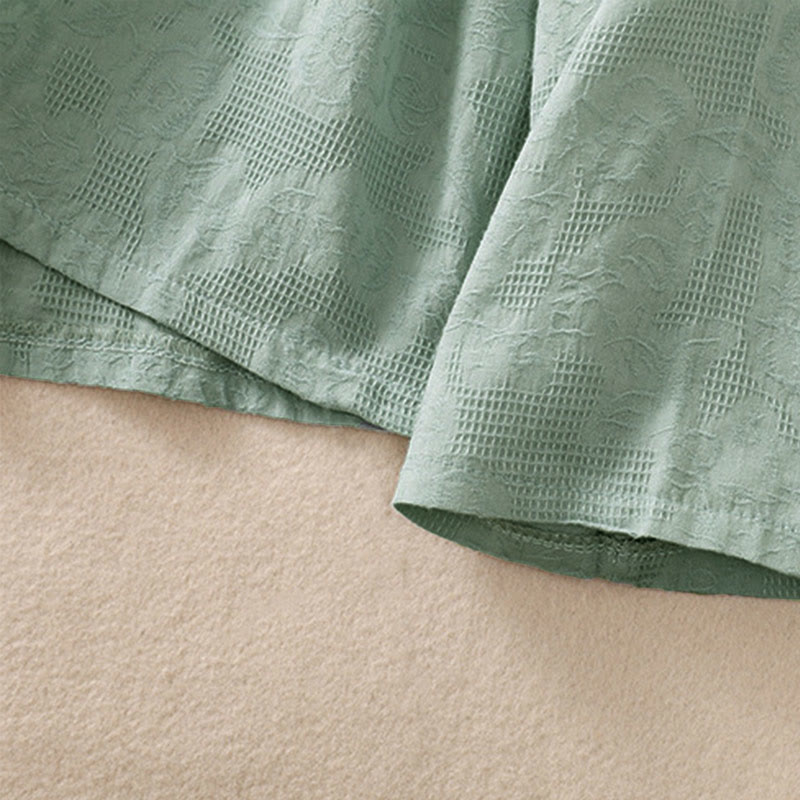 Chemise à manches longues en coton pour femme, brodée de Buddha Stones et au design asymétrique, avec boutons grenouille - image 6